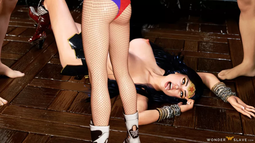 Wonder Woman taking a rest after a hard day