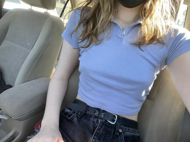 Wore this in the grocery store today… (ignore my half-dry hair, haha)