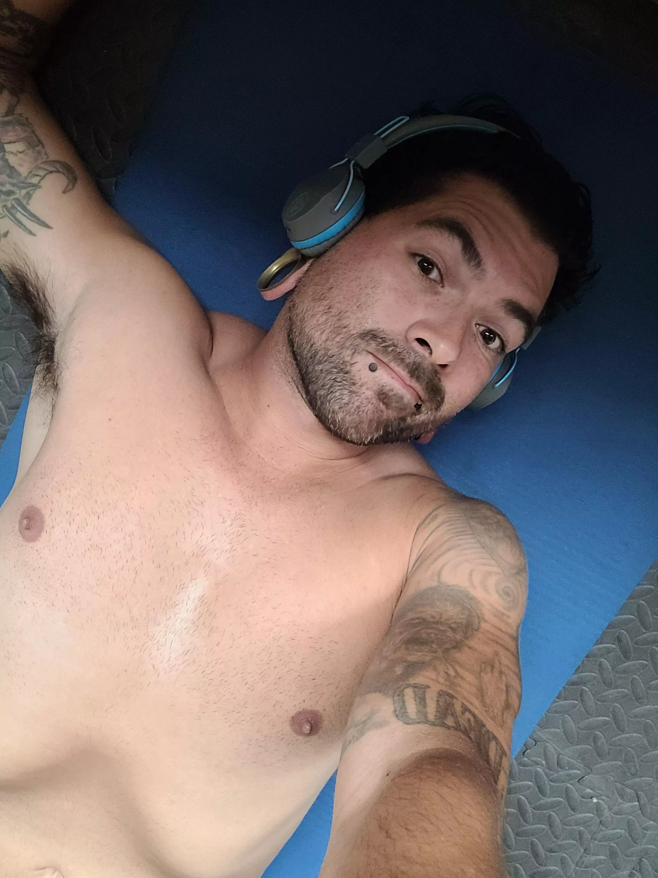 Working up a sweat from yesterday Working up a sweat from yesterday