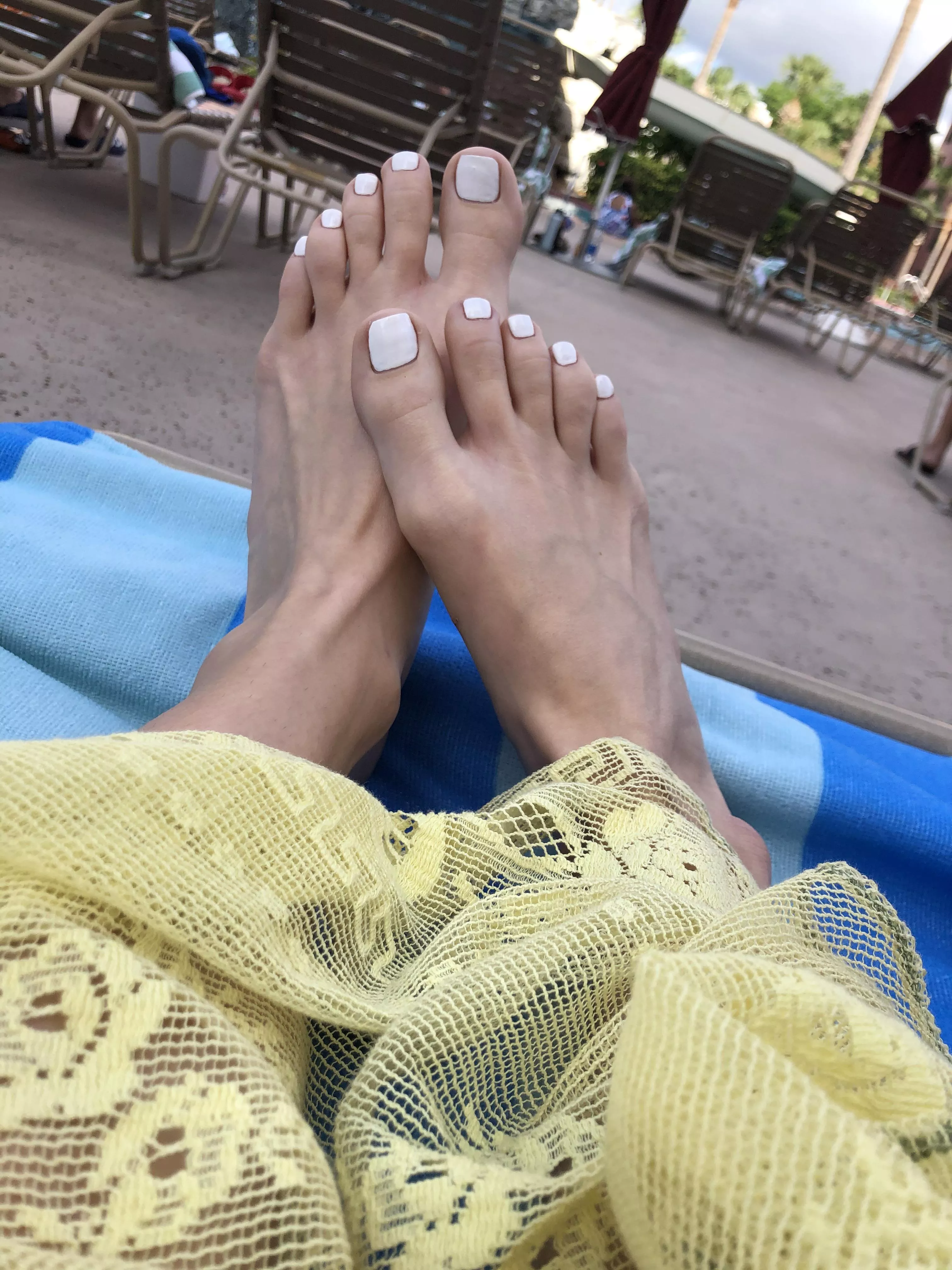 Would you cum say hello if you saw my feet at the pool?