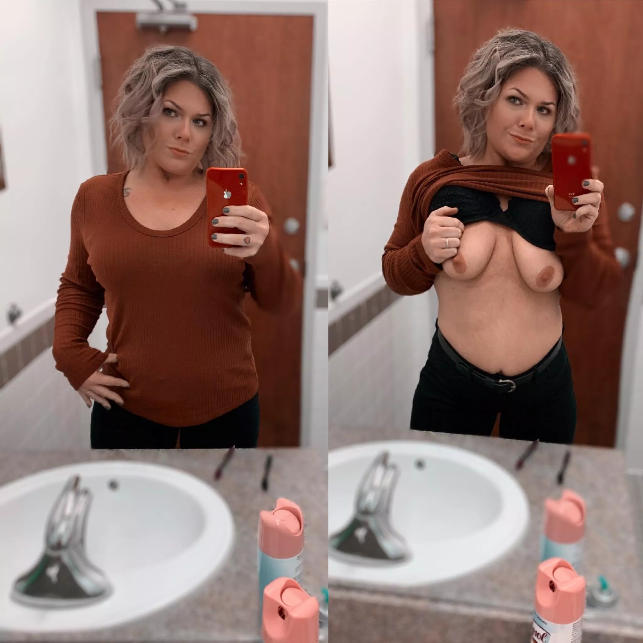 Would you fuck a married milf of 3 in the bathroom?