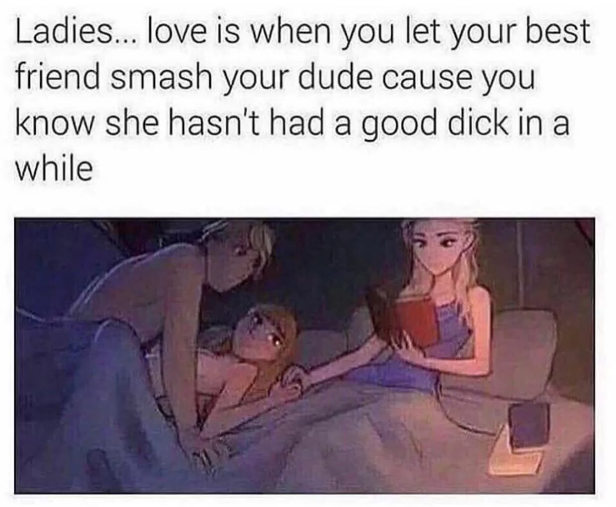 Would you let your friend experience some relief is she asked? Would you let your friend experience some relief is she asked?