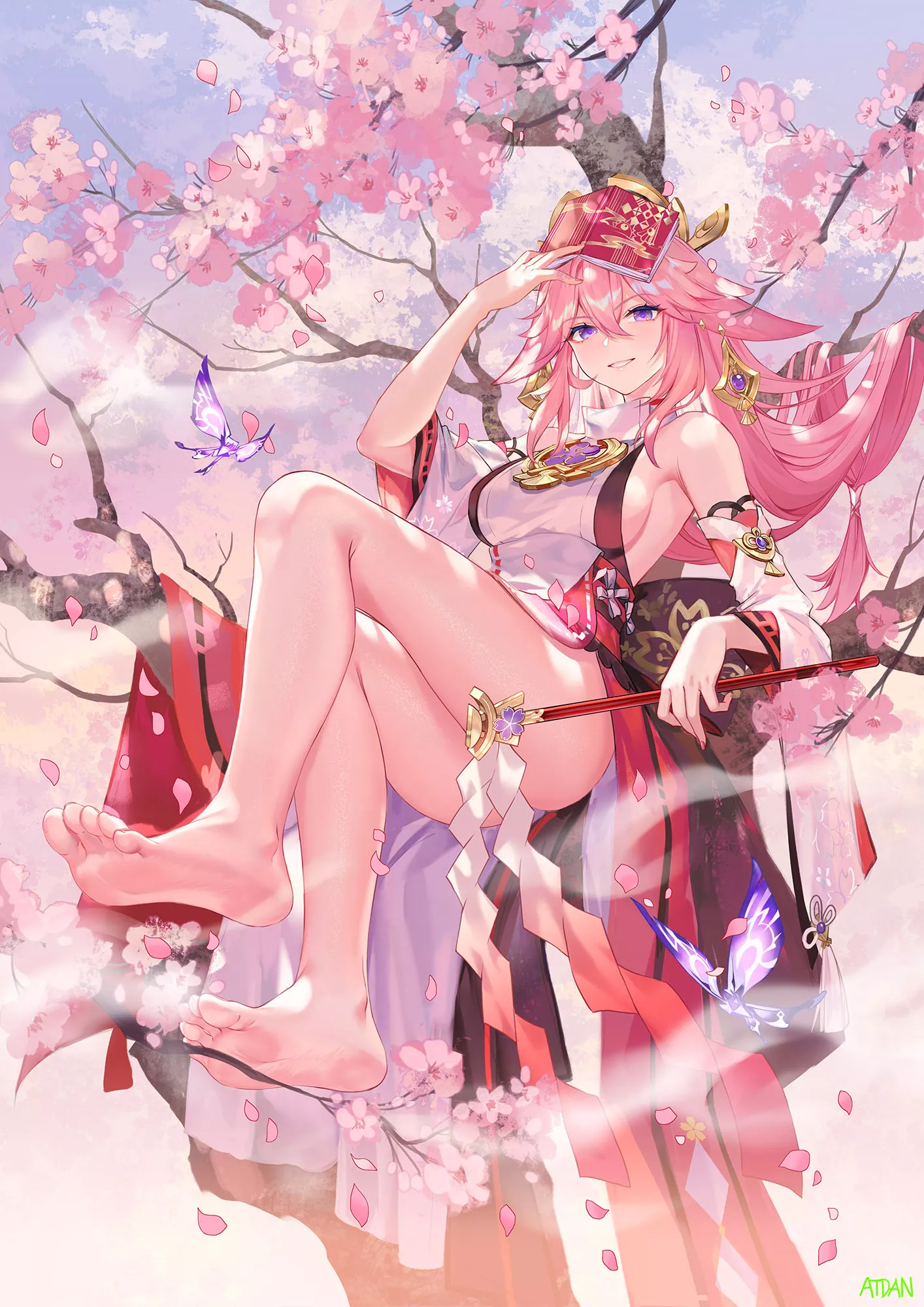 Yae in the Cherry Tree [Genshin Impact]