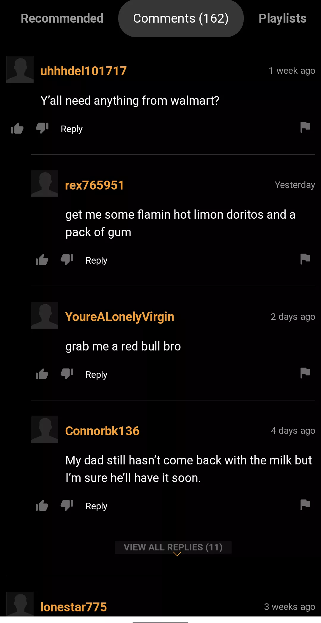 Y'all need something from Walmart ?