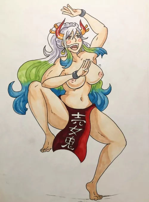 Yamato Emulating Oden (Drawn by myself)