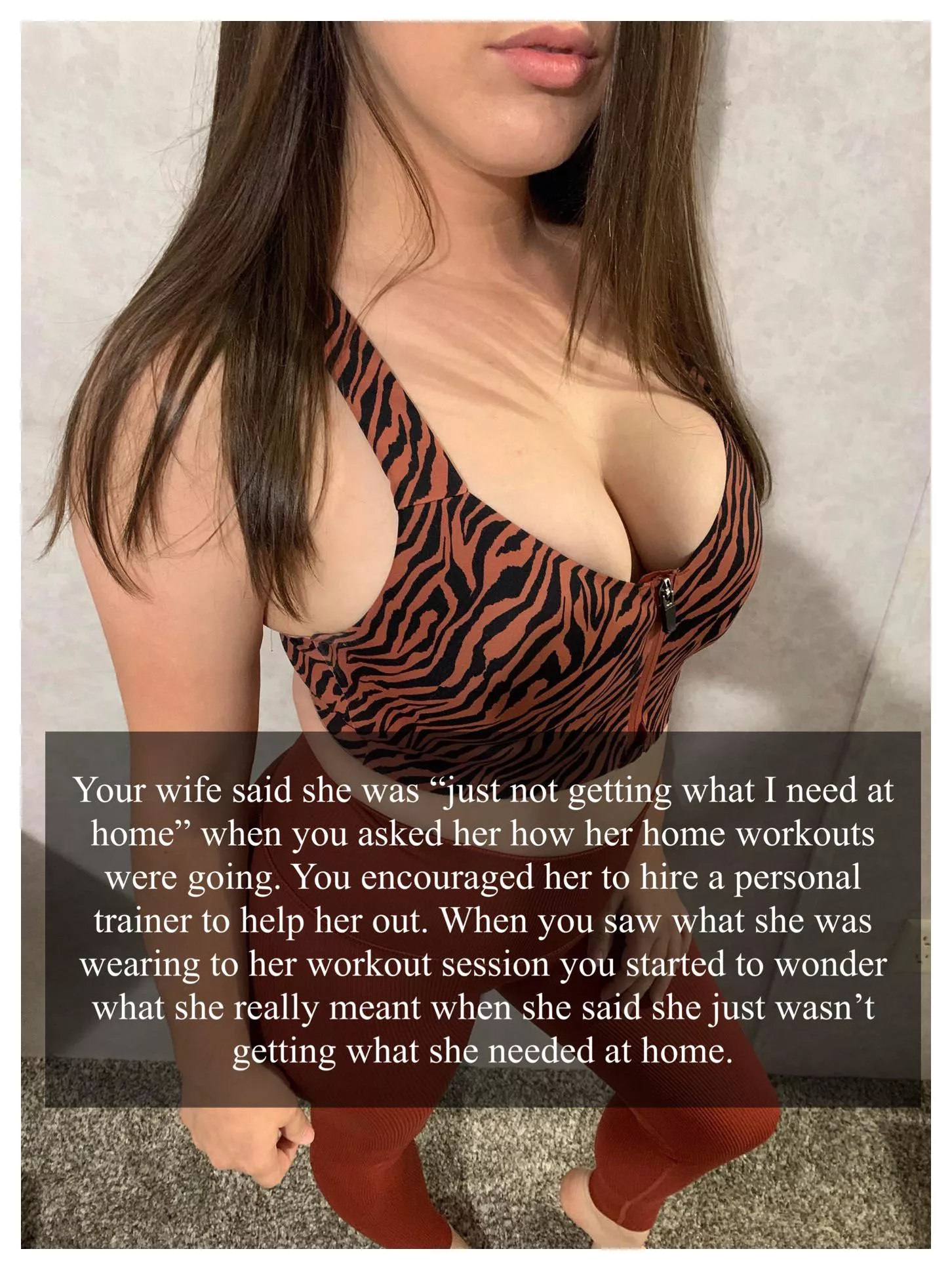 Yeah and why was she always full of cum when she got home from her workouts. Thanks to u/NoReturn8484 for the pic. Yeah and why was she always full of cum when she got home from her workouts. Thanks to u/NoReturn8484 for the pic.