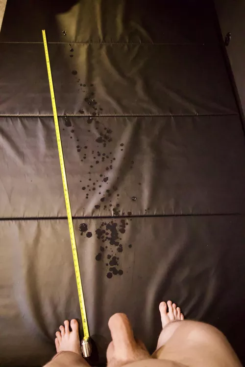 Yesterday I jerked off standing up and shot cum 74 inches. That’s 1.88 m for my international audience. There’s a video of it to….