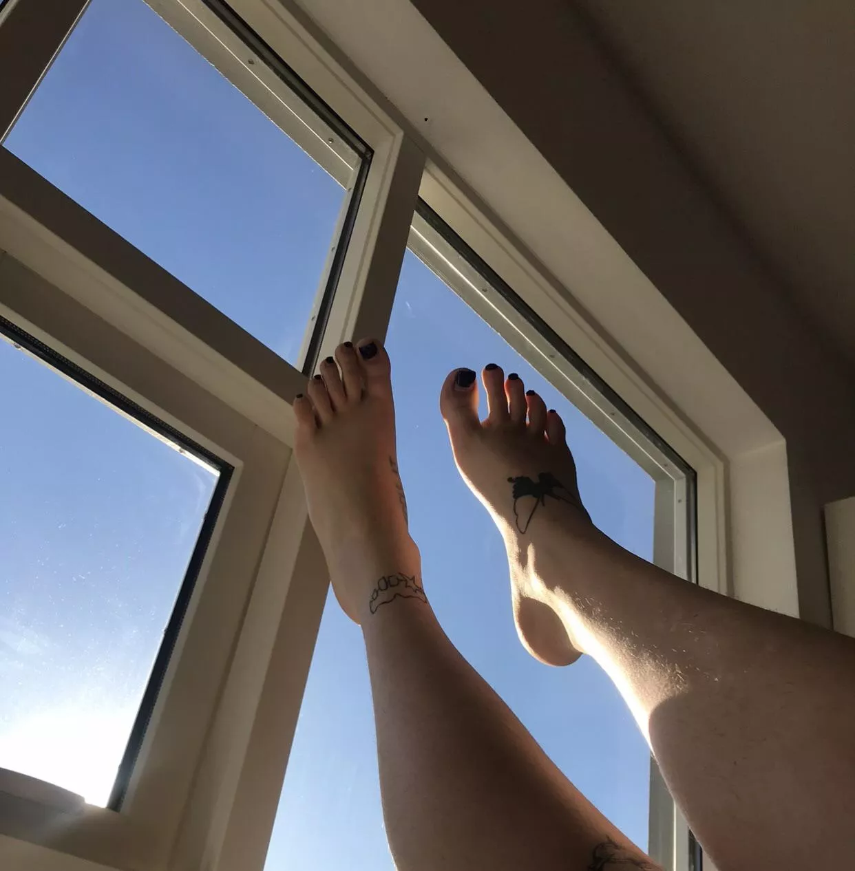 You are on a walk and see my size 13 soles through the window. What do you do?