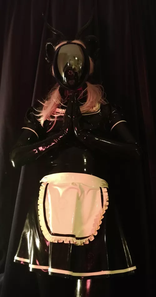 You can only pray that this latex succubus will be gentle with you...