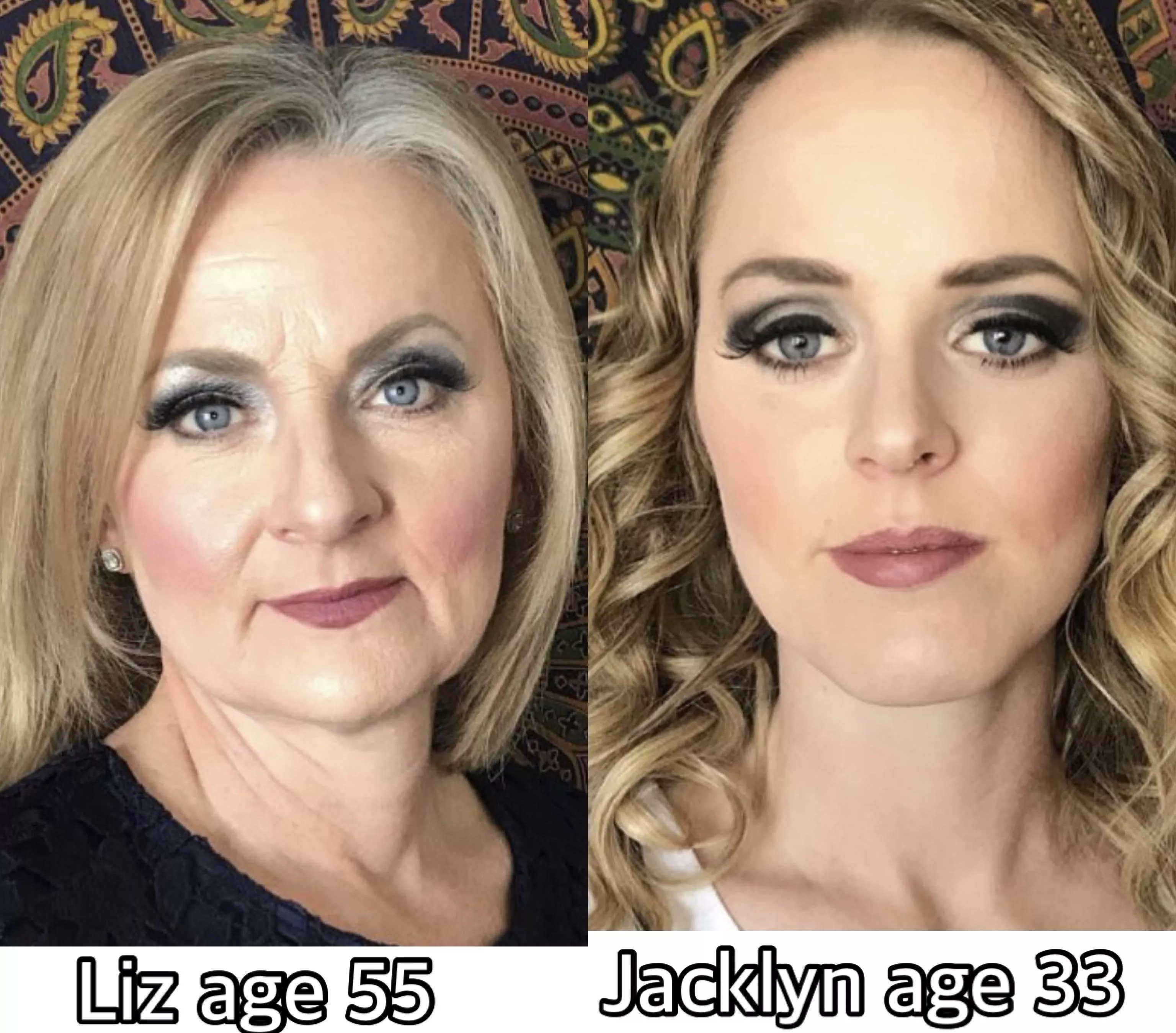 You guys loved the last post of my mother and big sister. Here’s another collage of beauty shots of them. What would you do if you had both of them on there knees? Also what would be your guess on how many guys have throatfucked each one?😈👅