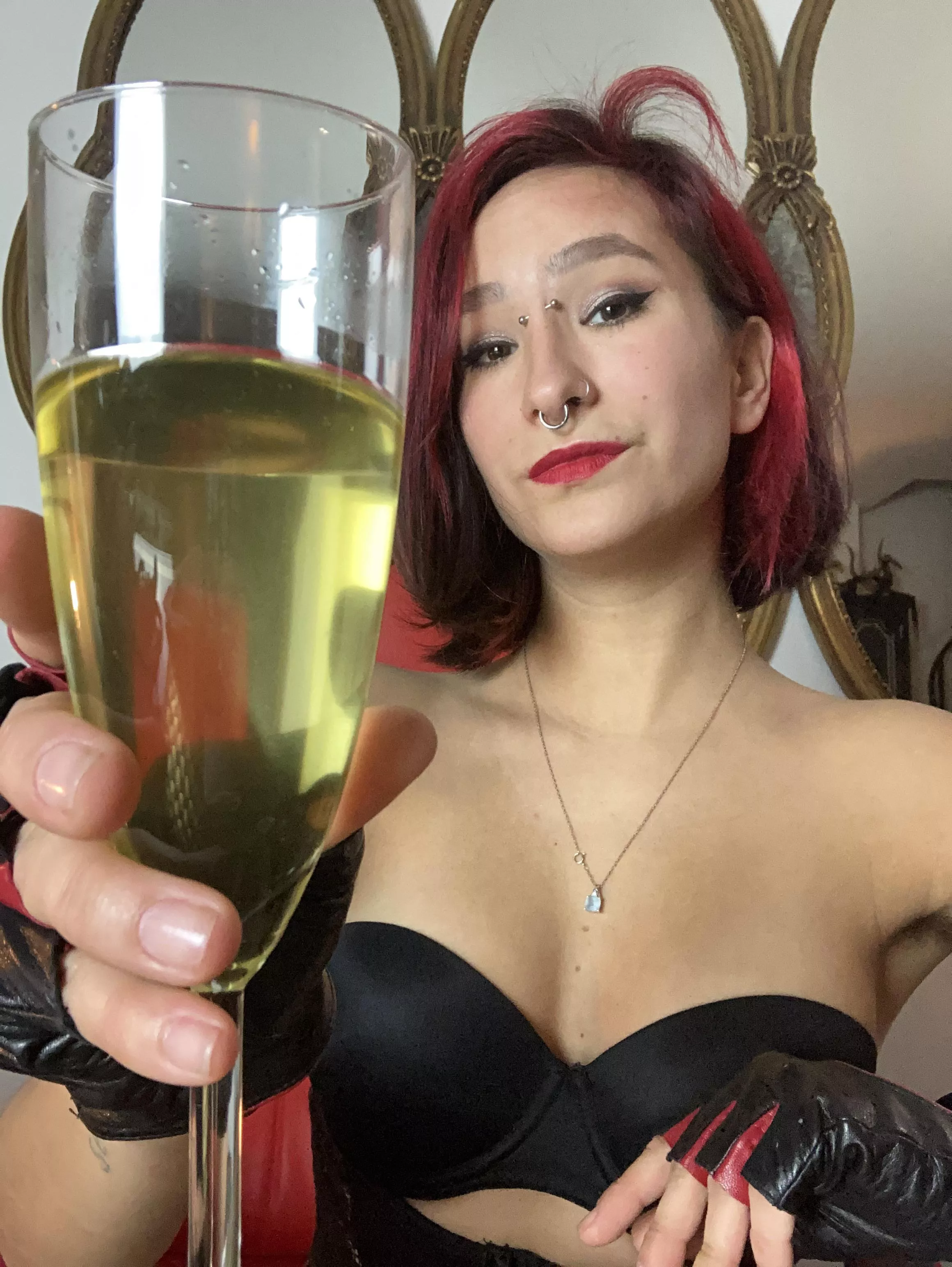 You have to earn my champagne, darling. You have to earn my champagne, darling.
