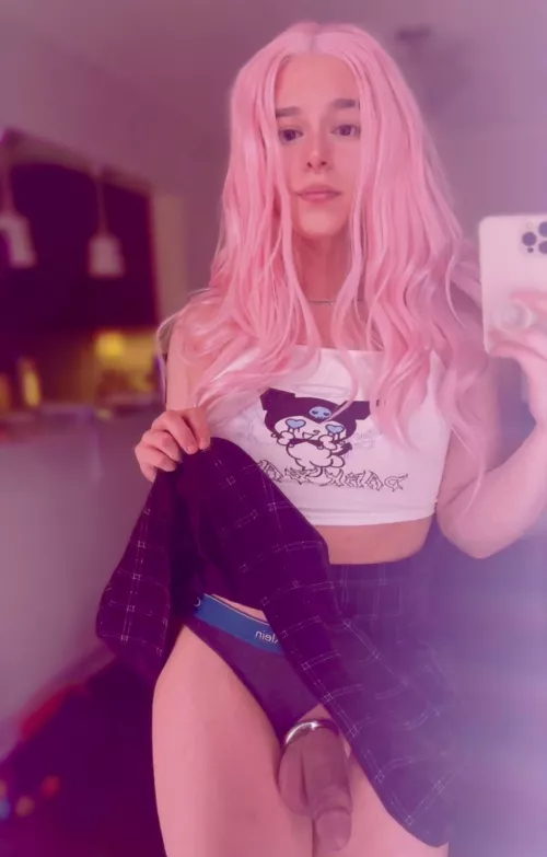 you hit on me at the bar by saying: “trick or treat,” so I lift my skirt, flash you this cute thing n reply: “both, bb.” …what happens next? c;