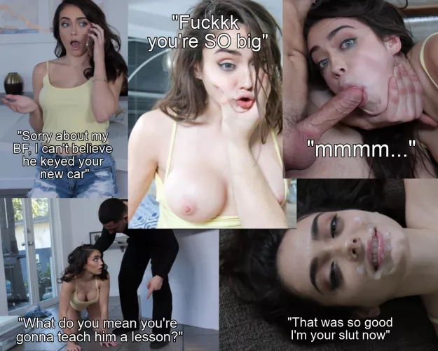 You keyed your bully's car, your GF paid the price with her tight pussy