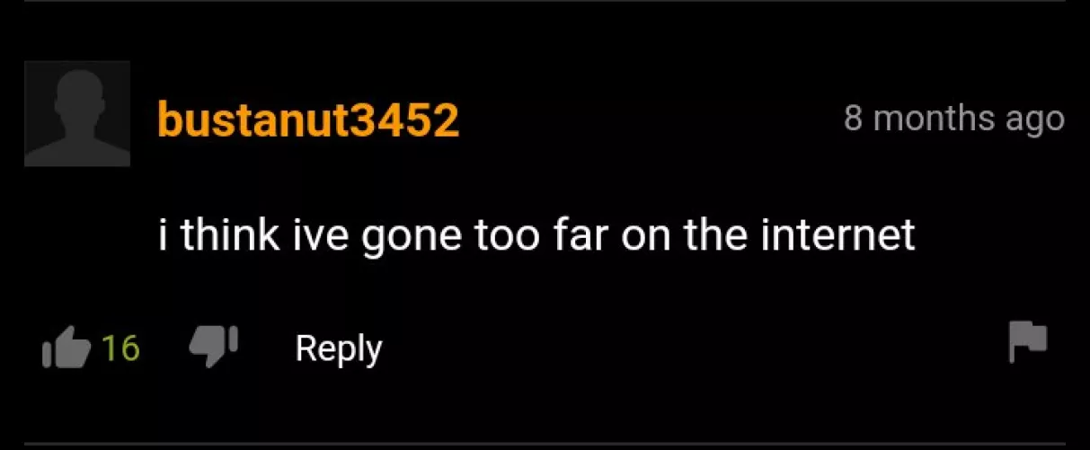 You know it's not good when someone comments something like this