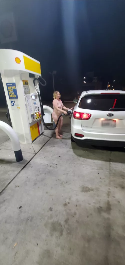 You liked me flashing in public yesterday... hopefully you'll enjoy me getting gas today. ❤️
