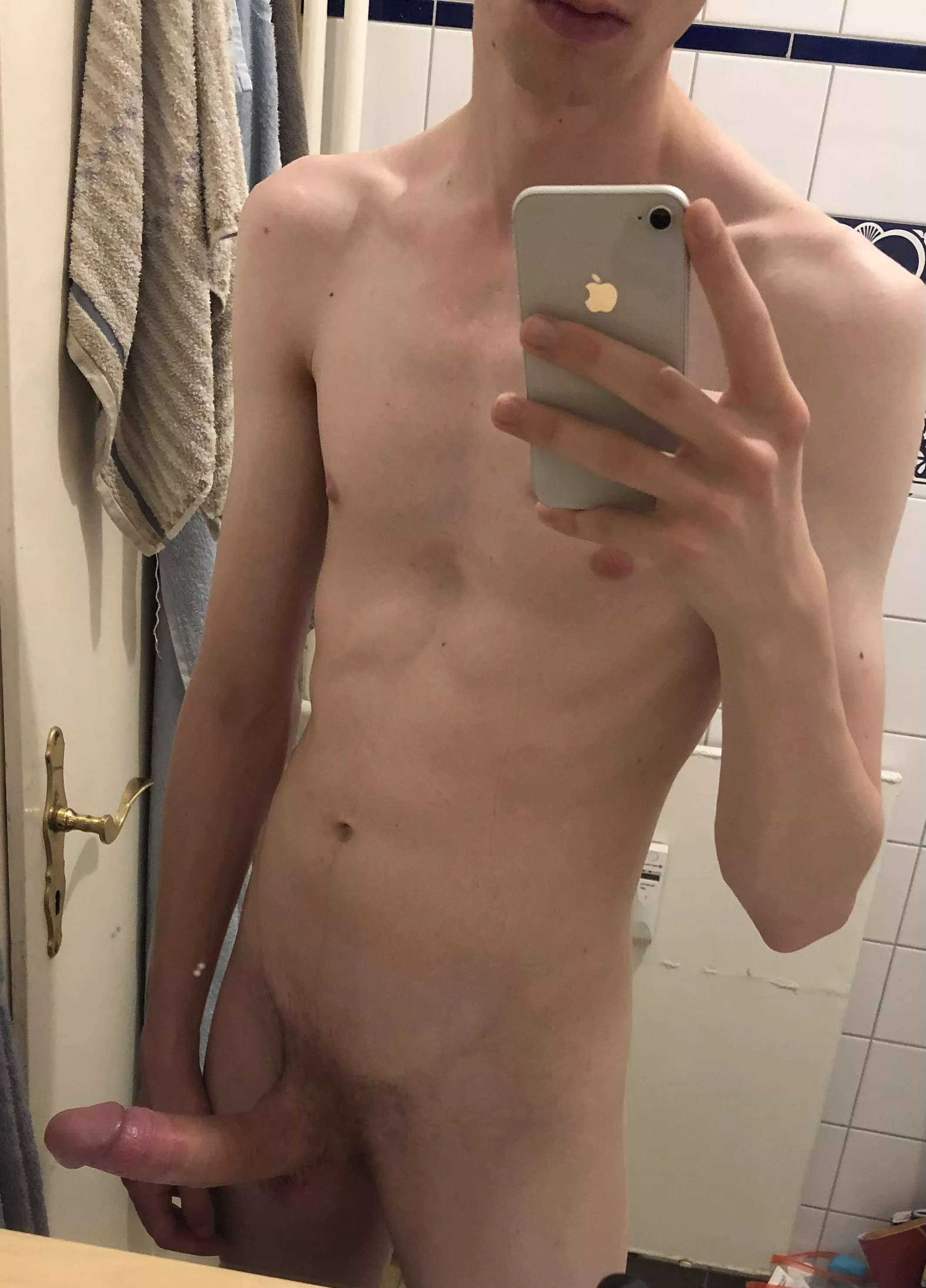 You walk in on me standing in the bathroom taking this pic. What would you do?