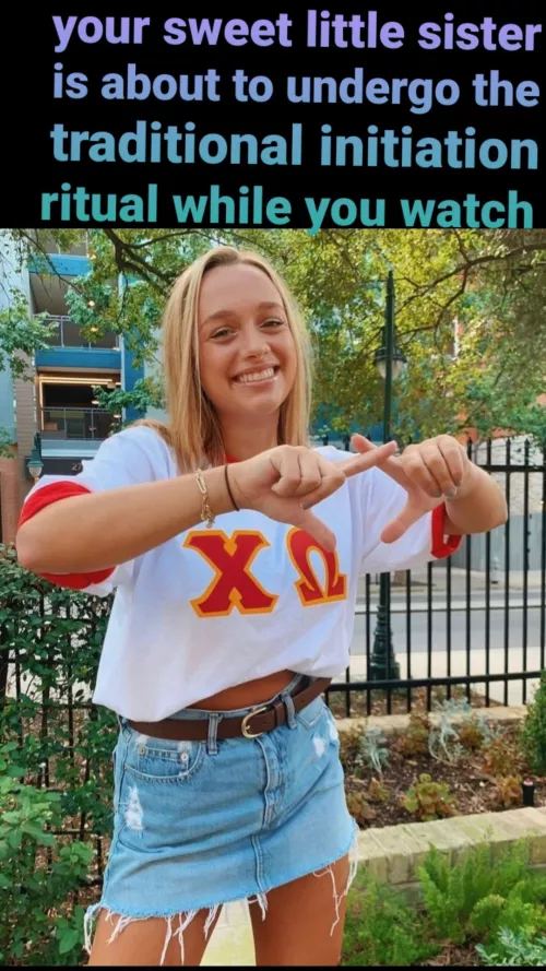 Your dick gets hard in anticipation of watching your sister be initiated...hard 😈