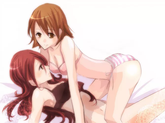 Yukari on top of Mitsuru