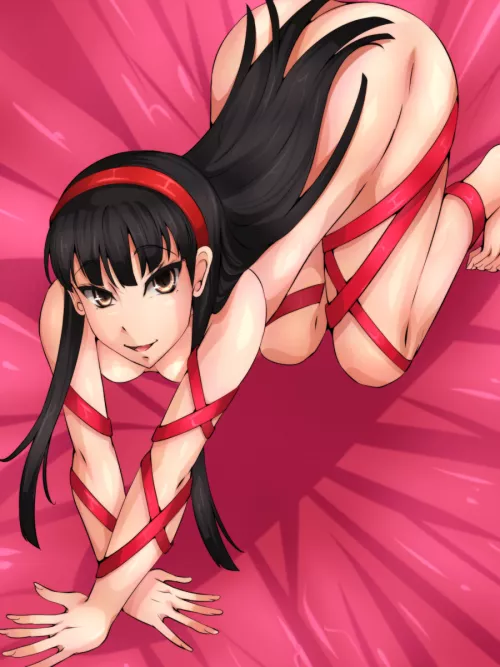 Yukiko is a little tied up