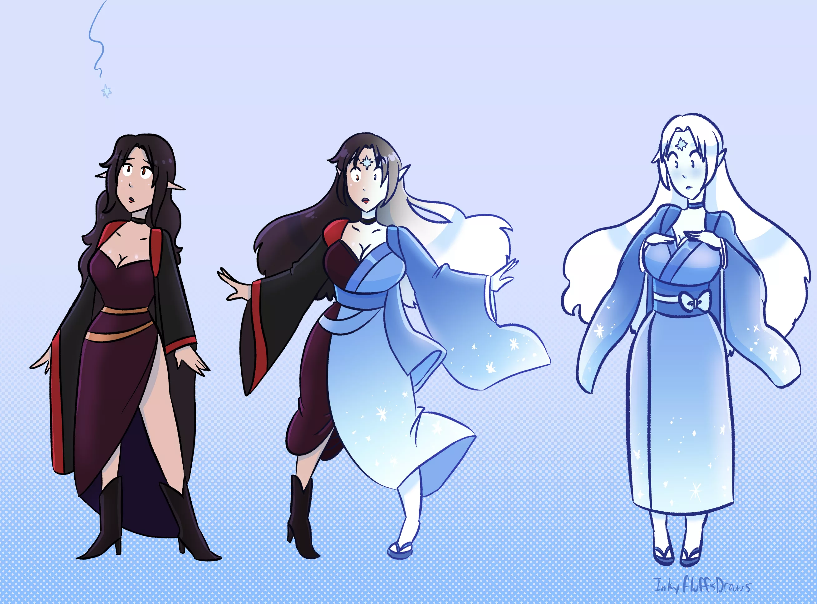 Yukionna by Inkyfluffdraws (Monster Girl TF)