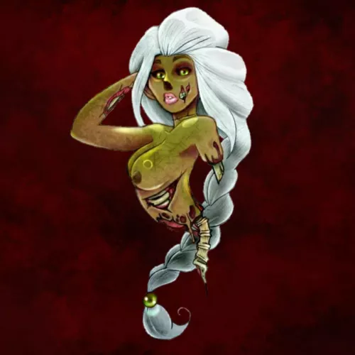 Zombie pinup I finally got around to coloring/ Scrubby.Nuggins