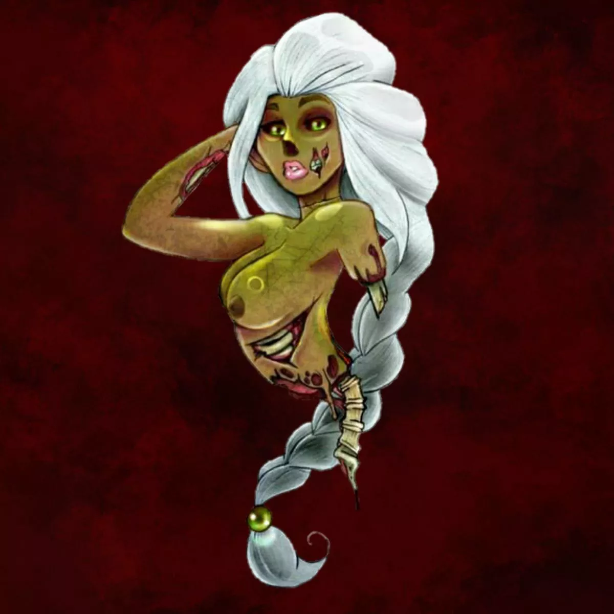 Zombie pinup I finally got around to coloring/ Scrubby.Nuggins