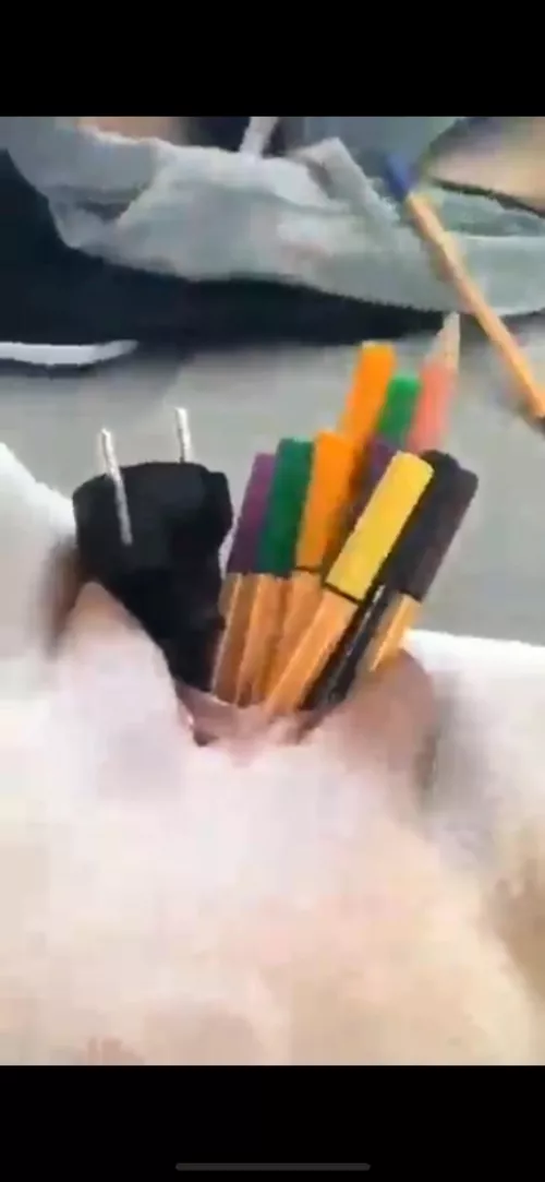 17 pencils 1 dildo and a power cord felt so good!