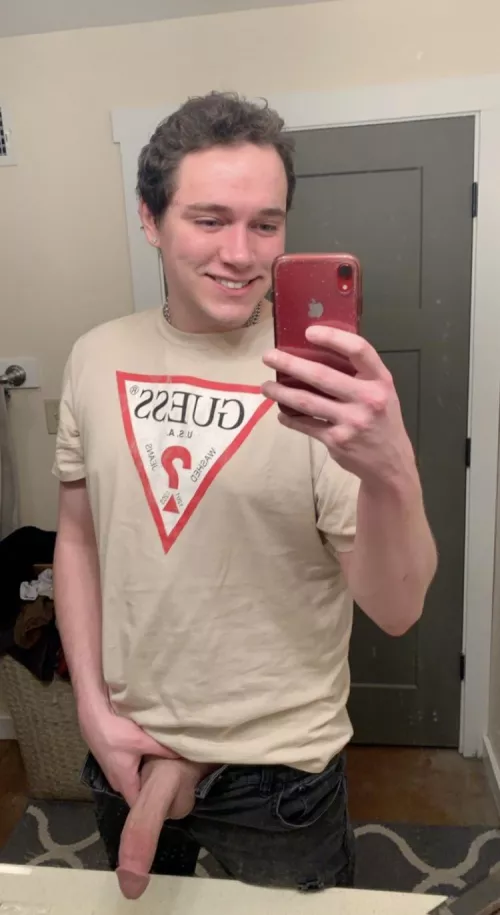 (22) Hope you don’t mind that I show off my cock a little? 🤔