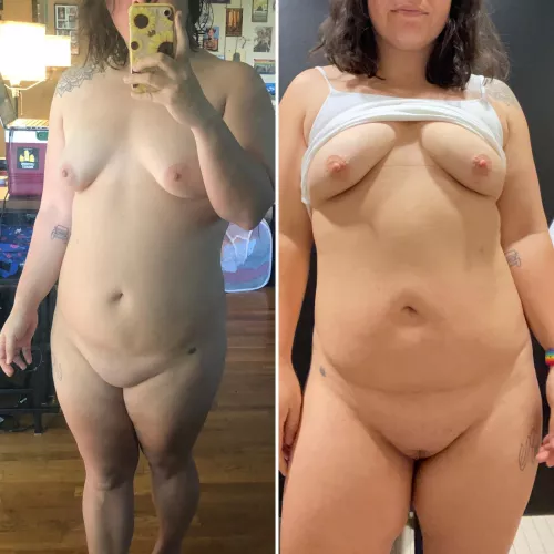 34F, 200 lbs, 5’5” — still excited about my body transformation over the last year. 5 lbs lost but so much muscle gained.