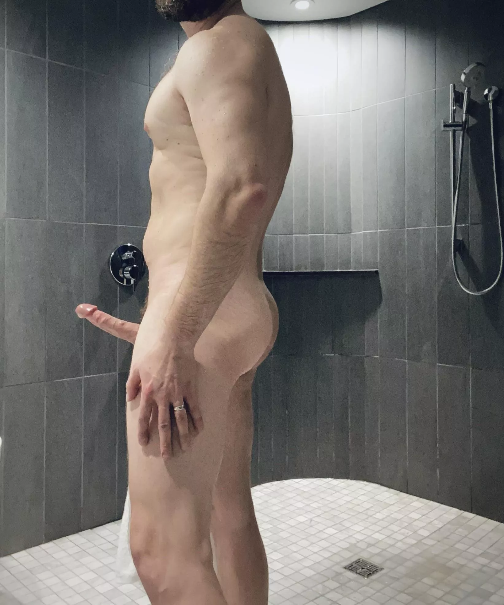 [37] 1. I turn on shower. 2. Your wife steps in. 3. You watch her get fucked against the wall. Win-win-win, right?? 😃