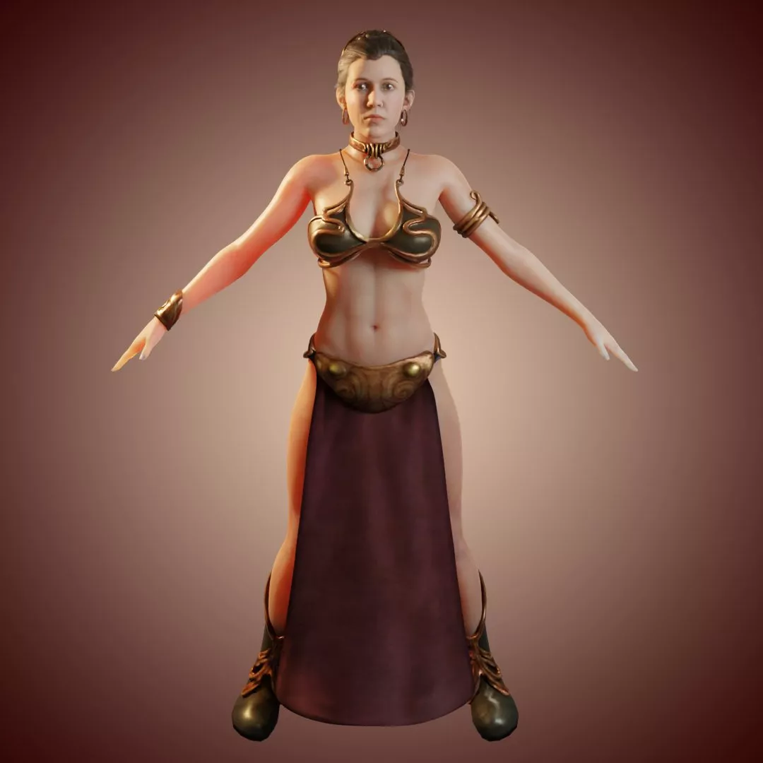 A 3d Recreation Of Carrie Fisher S Iconic Slave Leia Pornunga34 Nudes
