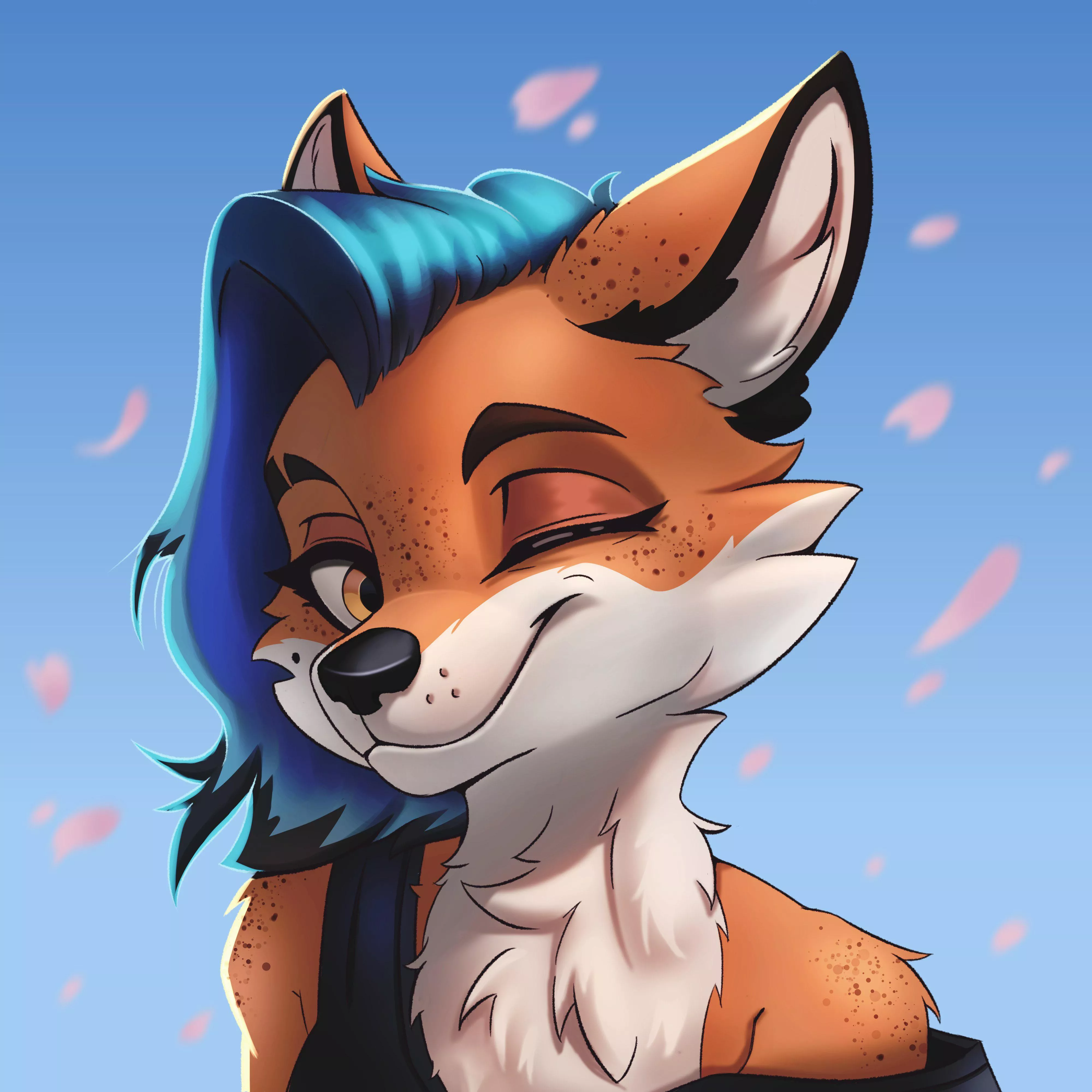 A cutie freckle fox commission I did this week :D ~ art by me