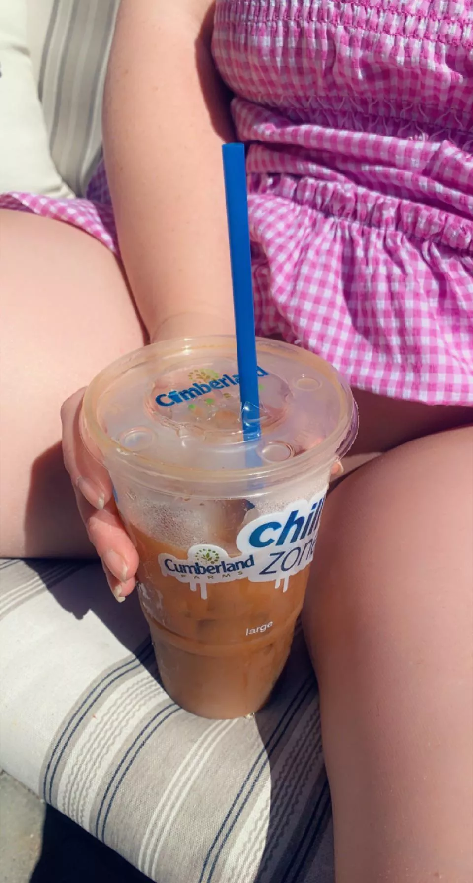 A day off and I’m sipping some iced coffee on a beautiful warm day waiting to be picked up for lunch.