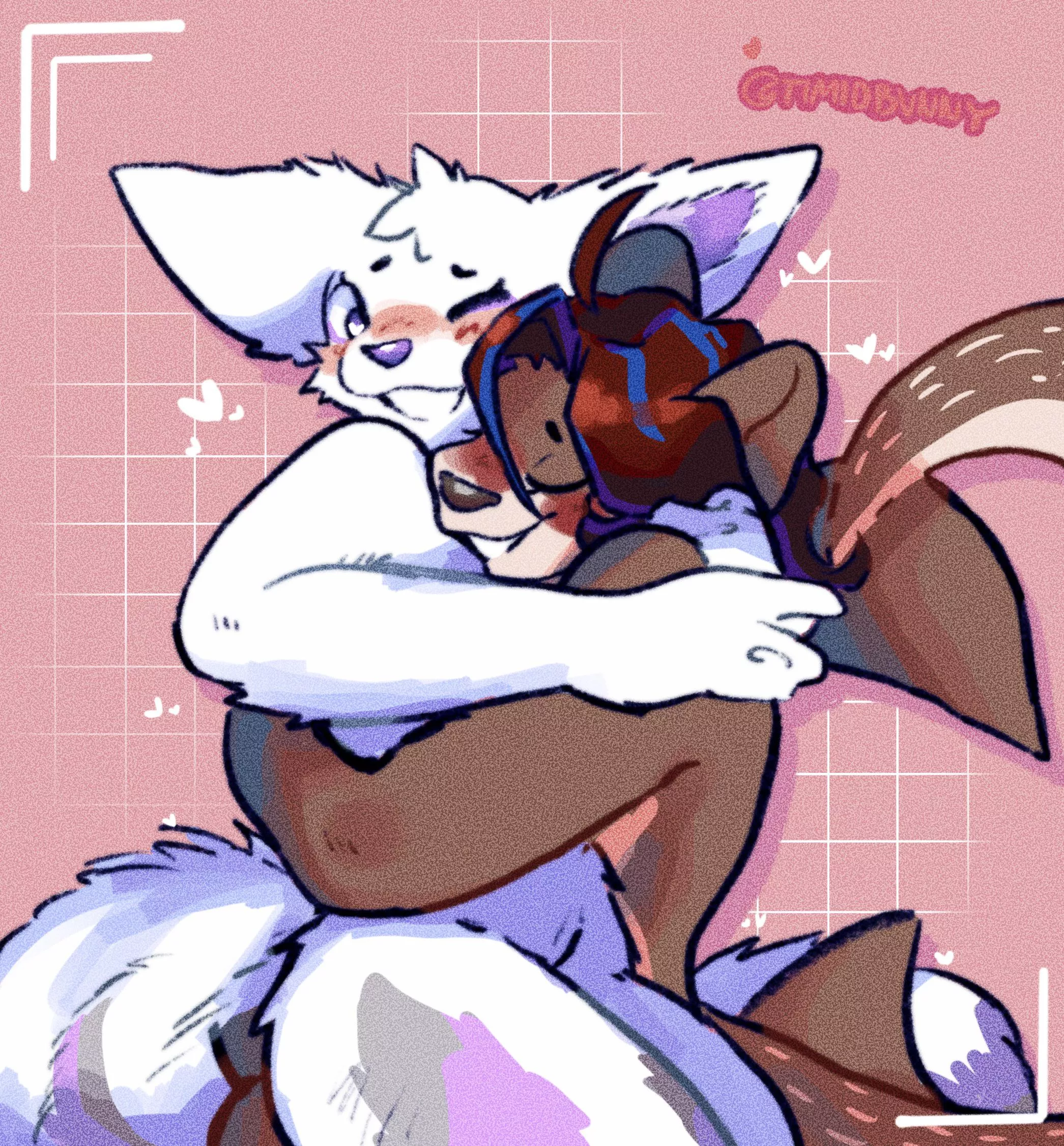 A finished couple commission I got on twitter! (art by me; @TIMIDBVNNY)