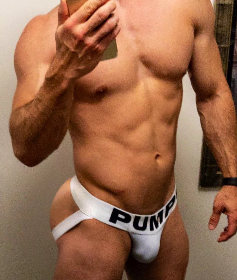 A jock in a jockstrap. I took this waiting for my buddy to come over. Ended up having a lot of fun together 🍆💦🤤