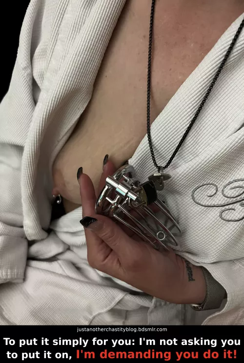 A lot changes in the game with chastity the first time it is really seriously demanded of you!