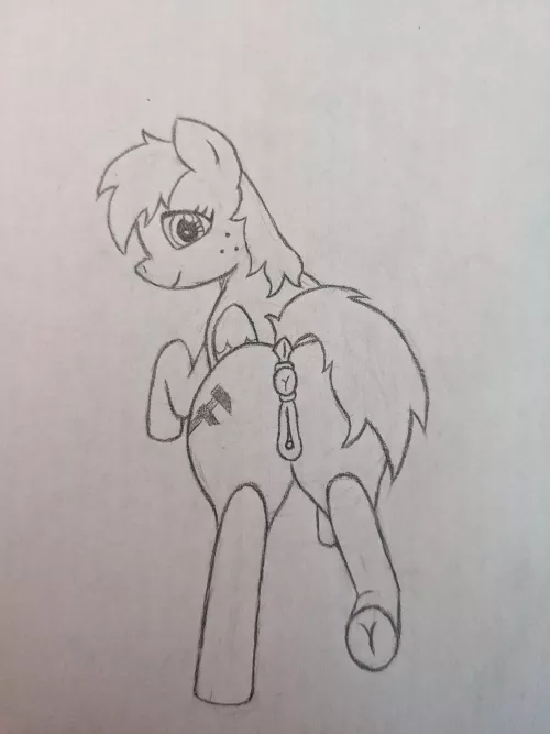 A pony presenting to a mysterious stallion. Art by me