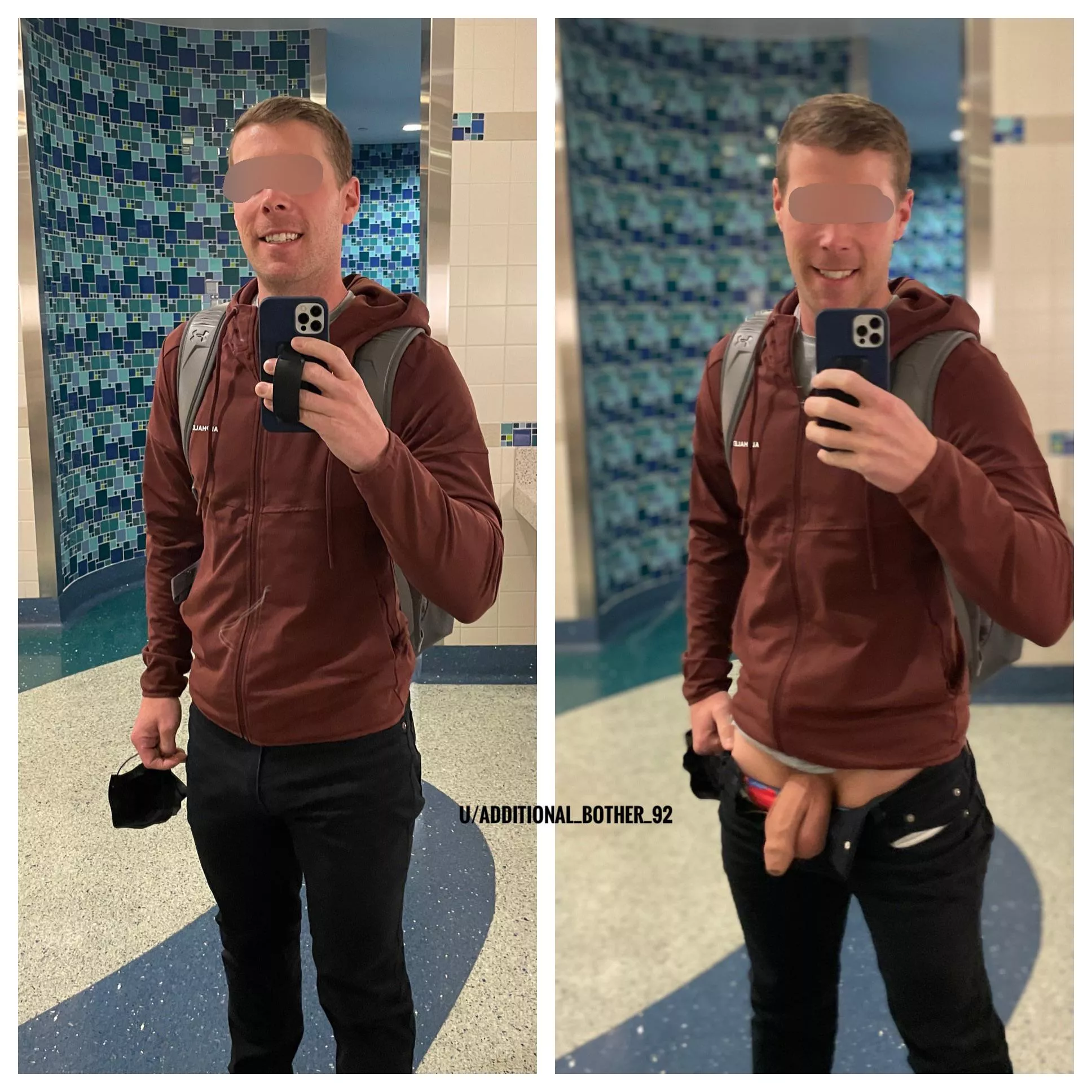 A quick airport selfie before someone walked in A quick airport selfie before someone walked in