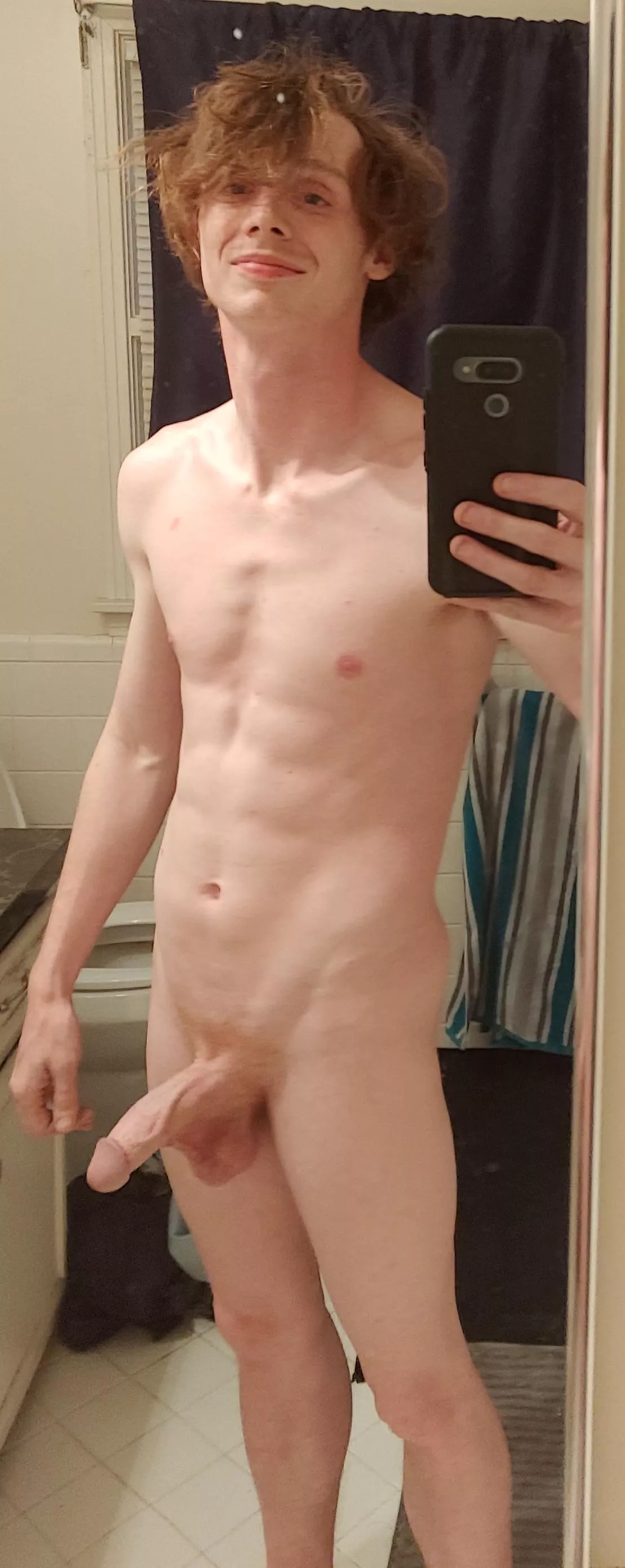 About to get in the shower. About to get in the shower.