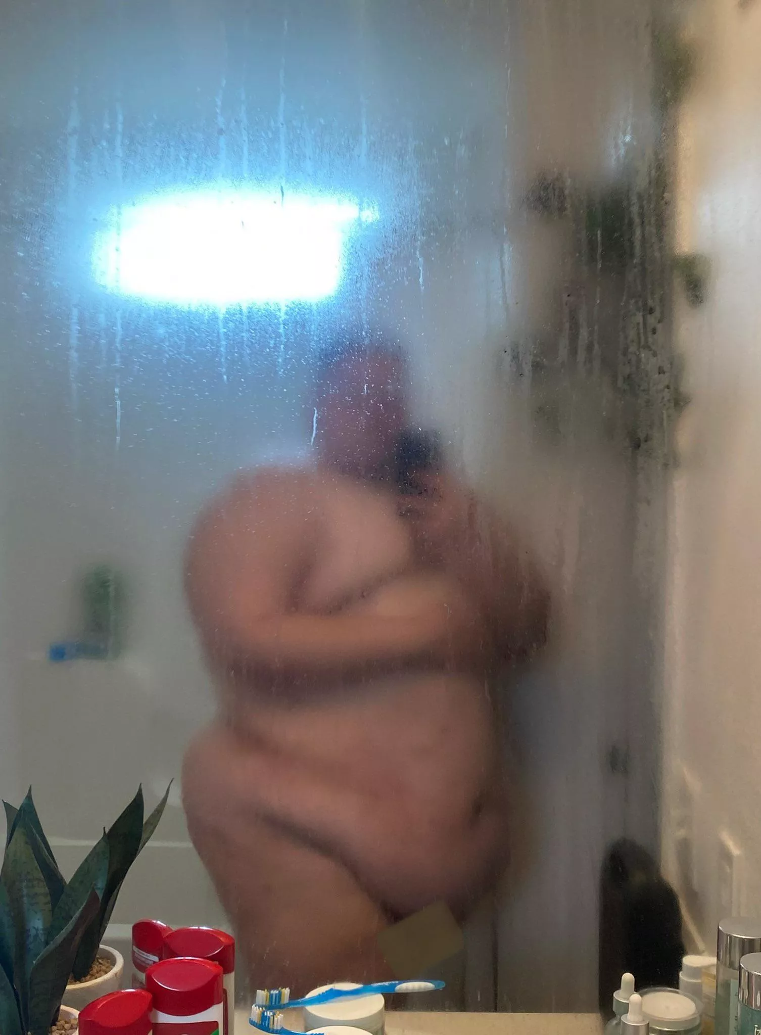 after a hot shower I love to air dry on my bed💦🔥😉