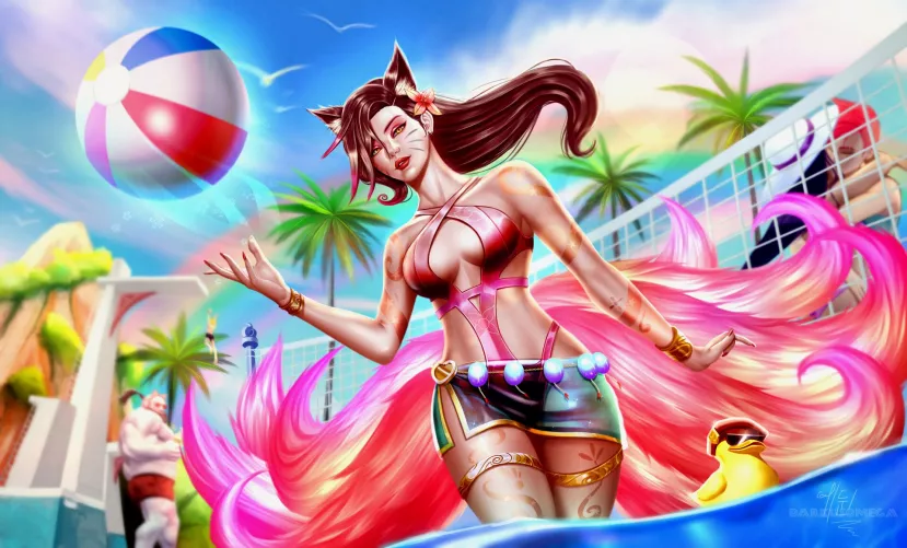 Ahri Tropical Pool Party (darkusomega)