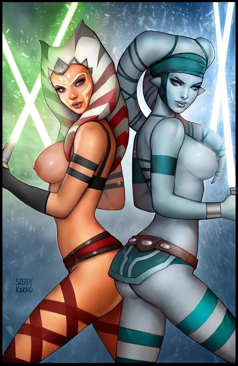 Ahsoka Tano and Aayla Secura (Szerdy Kincaid) [Star Wars]