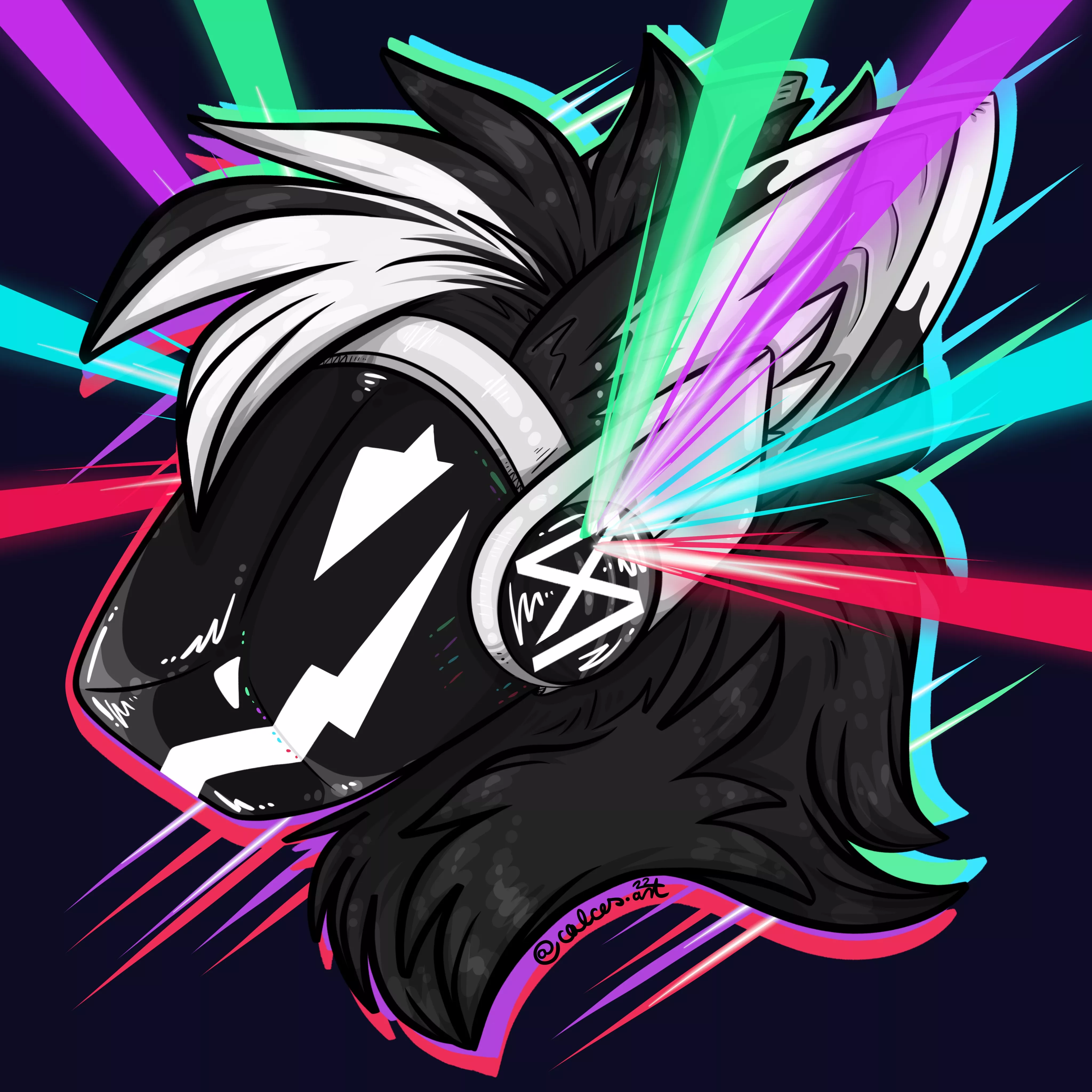 An another art made by Calces_art on Instagram of Ezaskielv with neons, and look how much it's beautiful ! The art style of this artist ✨ >>>