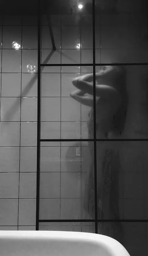 An elegant shower self-portrait