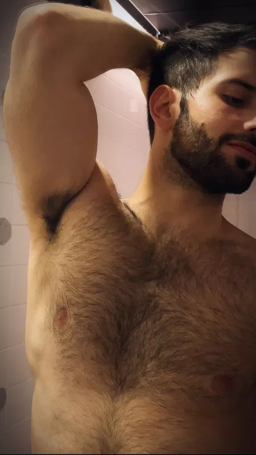Armpit hair meets chest hair