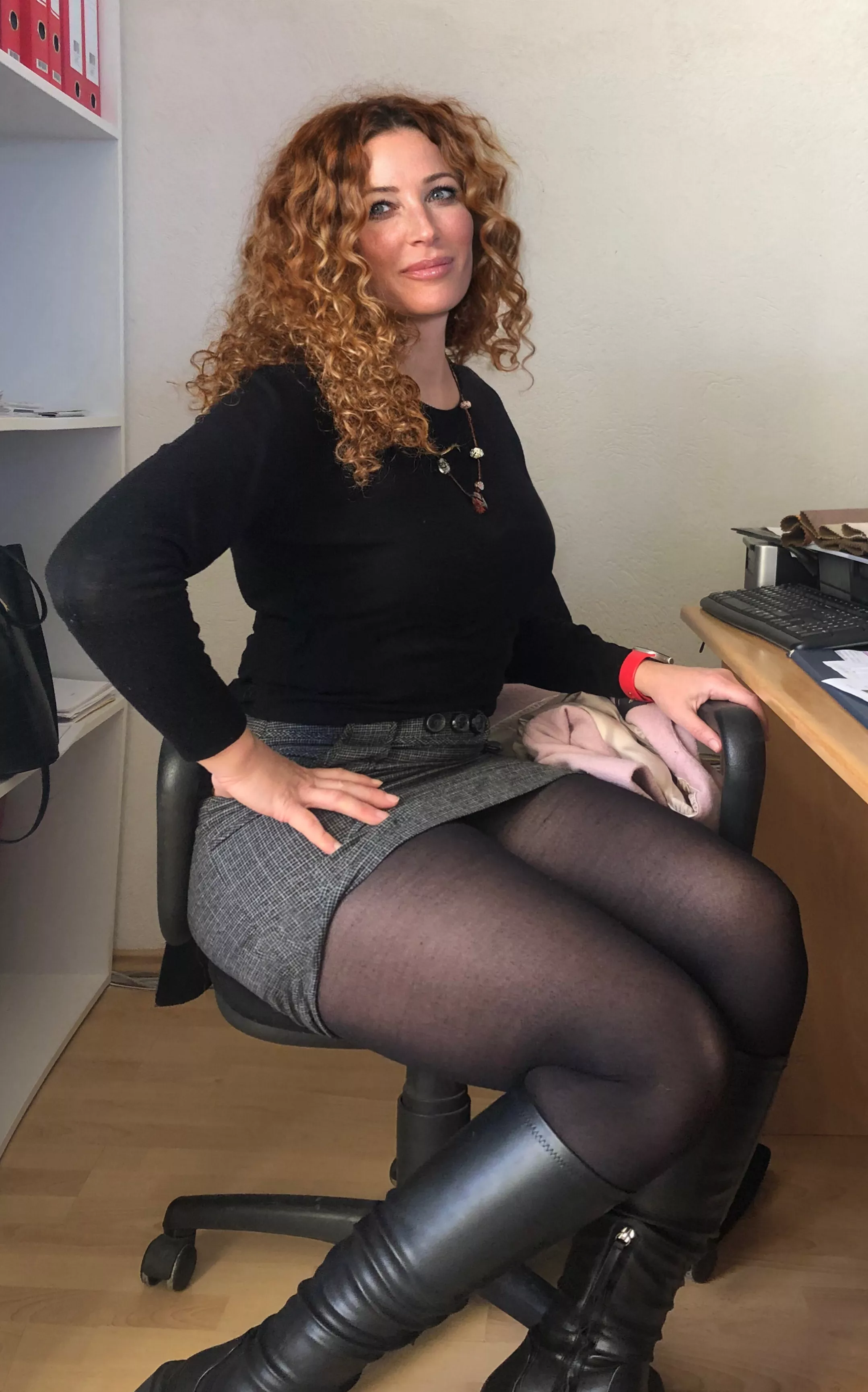 At work. Colleagues like to take photos and even comment.