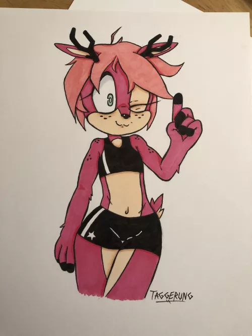 Athletic deer boy (an old piece I did back in 2019 for a friend on Twitter)