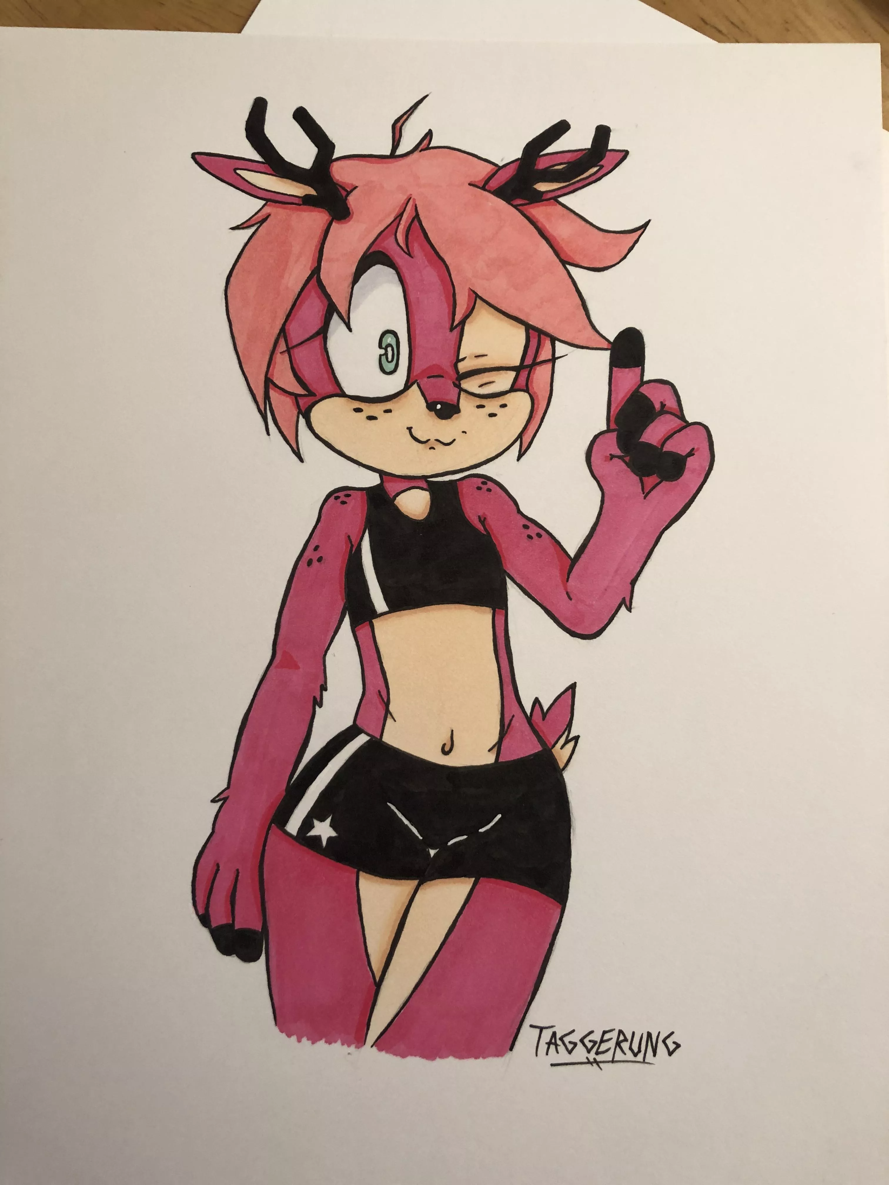 Athletic deer boy (an old piece I did back in 2019 for a friend on Twitter)