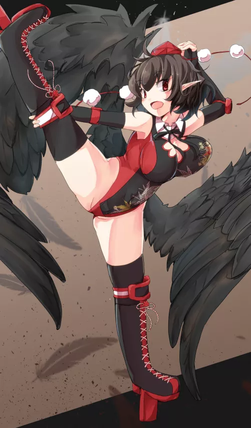 Aya Shameimaru Wrestler Leg Lift (Jyaoh0731) [Touhou]