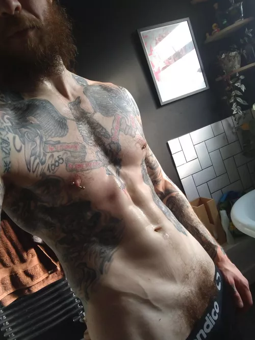 Back from a run, who's joining me in the shower?